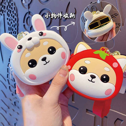 Shaketea Shiba Inu Coin Pouch keychain, white bunny-ear and red version, 2 pcs on Tampa Home & Garden Store
