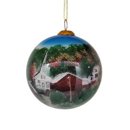Boule à facettes en verre peinte à la main - Village du Vermont