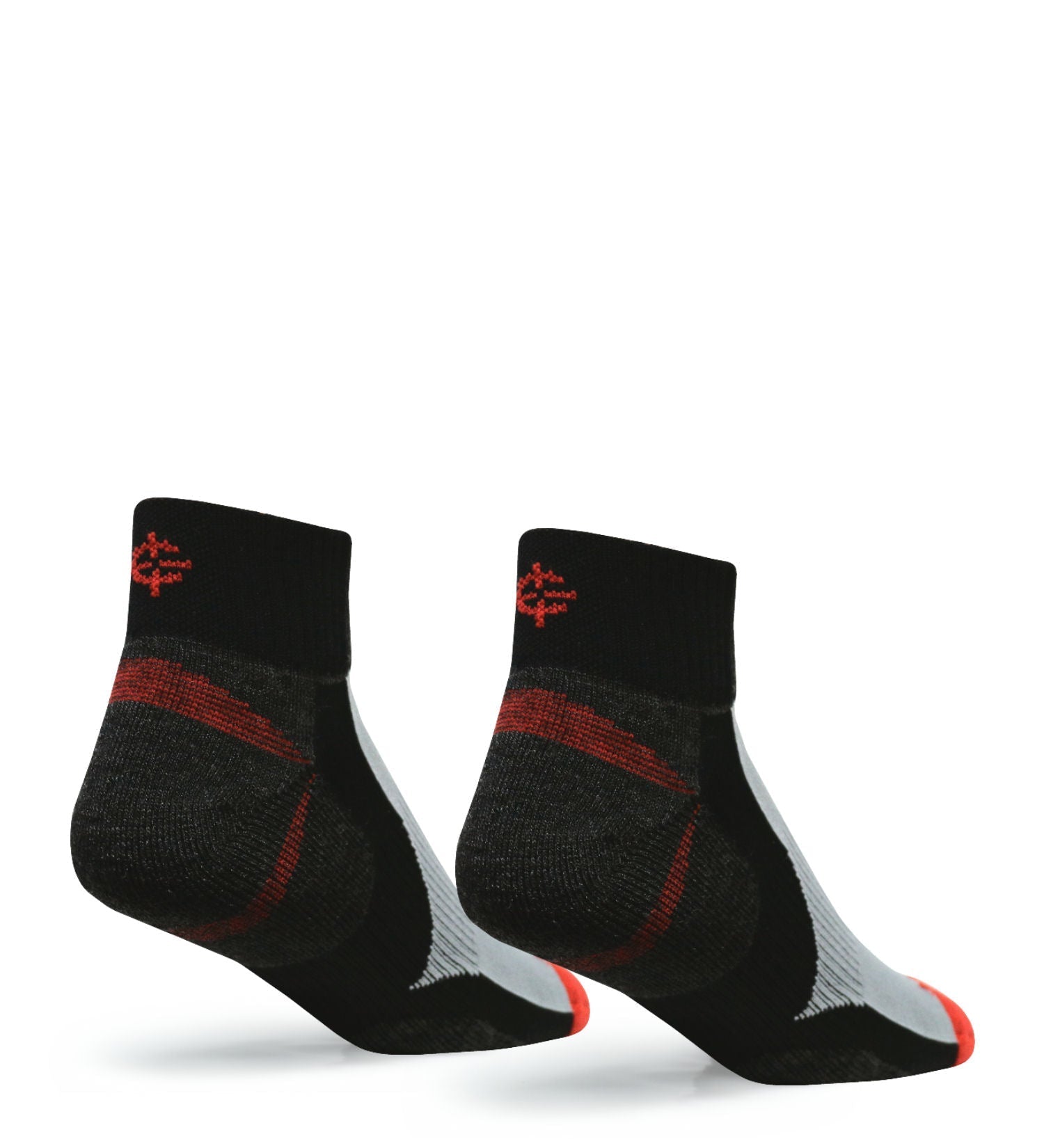 Tri-Athlete Merino Wool Athletic Socks black with red accents by Covert Threads pair on Tampa Home & Garden Store