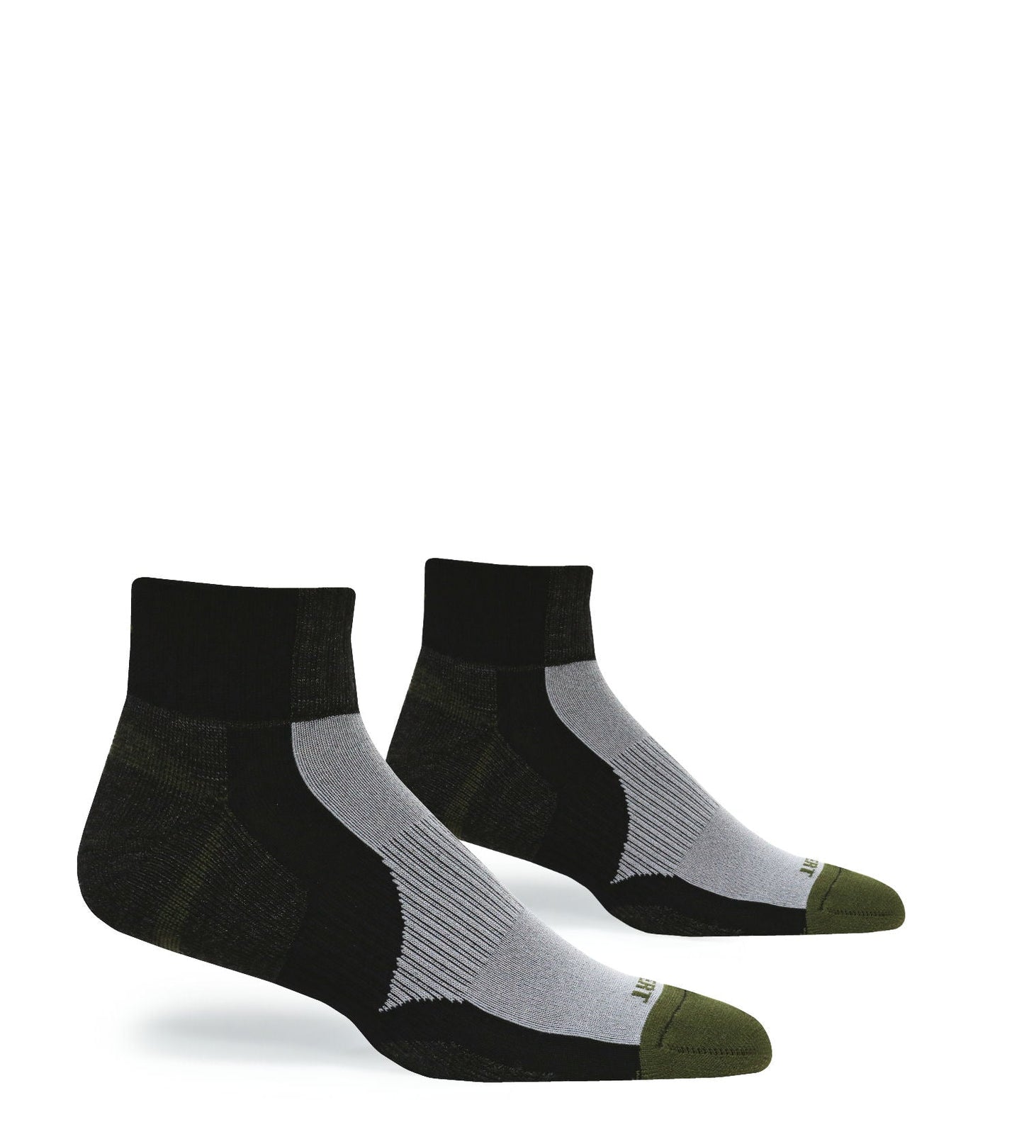 Tri-Athlete Merino Wool Athletic Socks 3-pack black/gray with olive toe by Covert Threads on Tampa Home & Garden Store