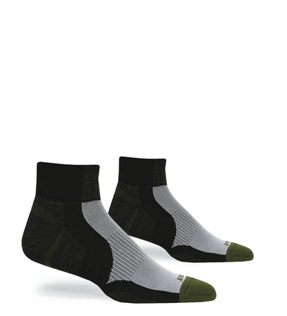 Tri-Athlete Merino Wool Athletic Socks 3-pack black/gray with olive toe by Covert Threads on Tampa Home & Garden Store
