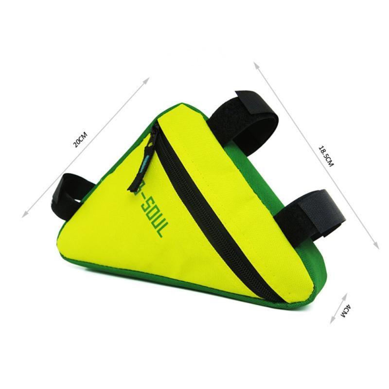 Triangle road bike bag for top tube frame neon yellow-green waterproof Stevvex zip 20x18.5x4 on Tampa Home & Garden Store