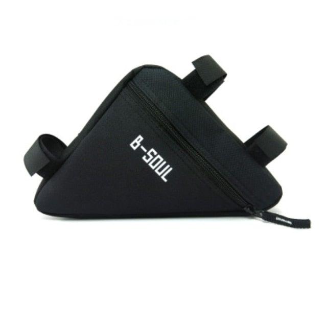 Triangle road-bike bag, black waterproof top tube frame bag with zip and straps, B-SOW logo on Tampa Home & Garden Store