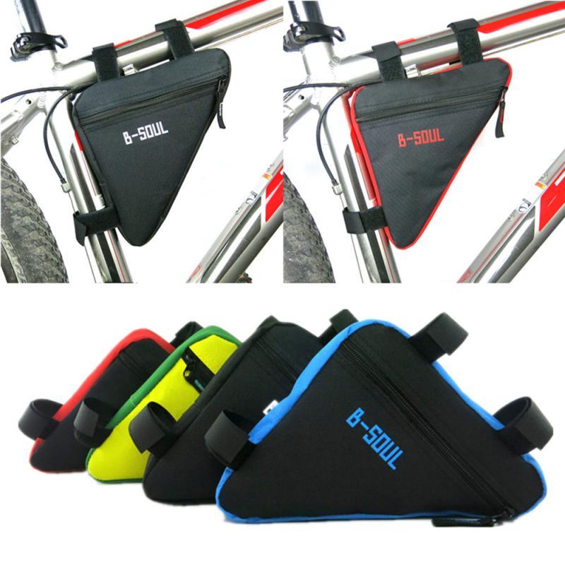 Triangle top-tube bike bag for road bikes, waterproof frame bag with B-SOUL logo, assorted colors on Tampa Home & Garden Store