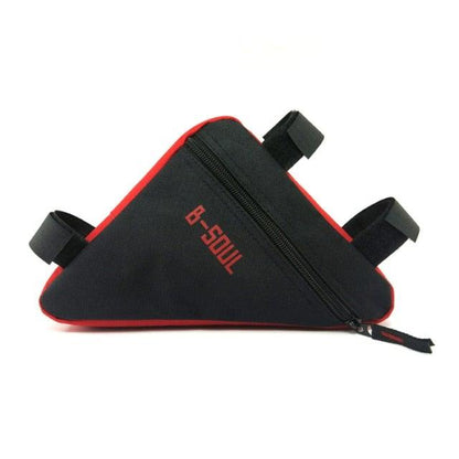 Triangle top-tube bicycle bag Stevvex with B-Soul logo black/red waterproof with zip pocket on Tampa Home & Garden Store