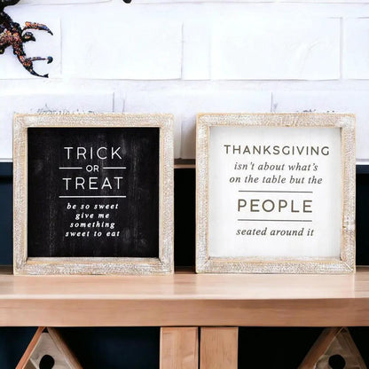 Trick and Thanksgiving Double Sided Sign
