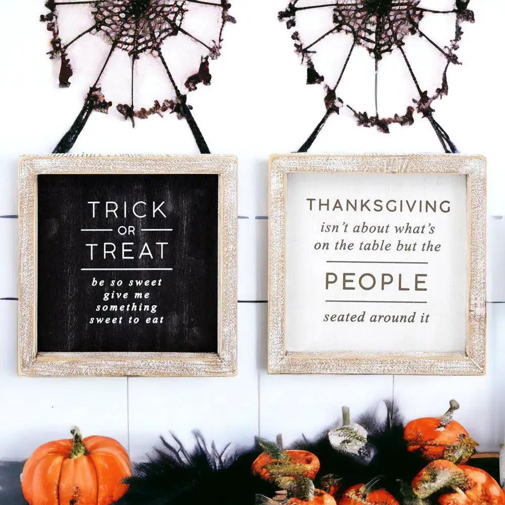 Trick and Thanksgiving Double Sided Sign