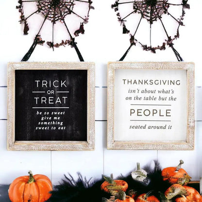 Trick and Thanksgiving Double Sided Sign