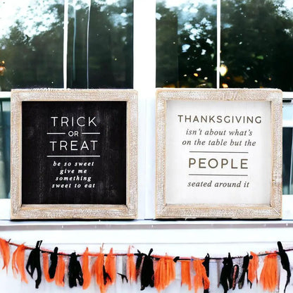 Trick and Thanksgiving Double Sided Sign