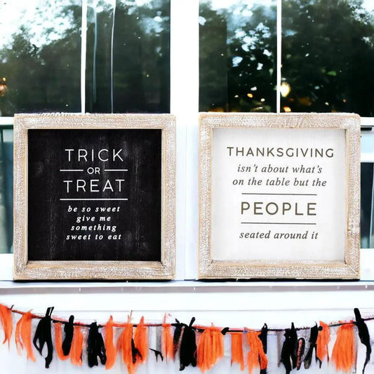 Trick and Thanksgiving Double Sided Sign