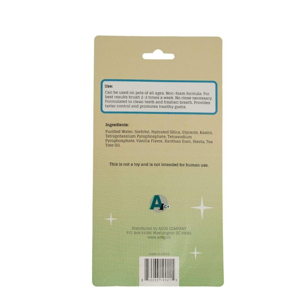 Cepillo de dientes de tres cabezales para perros con pasta de dientes totalmente natural (2 piezas)