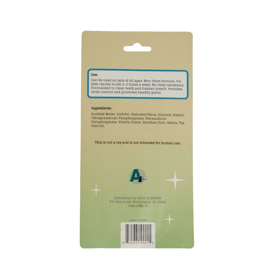 Cepillo de dientes de tres cabezales para perros con pasta de dientes totalmente natural (2 piezas)