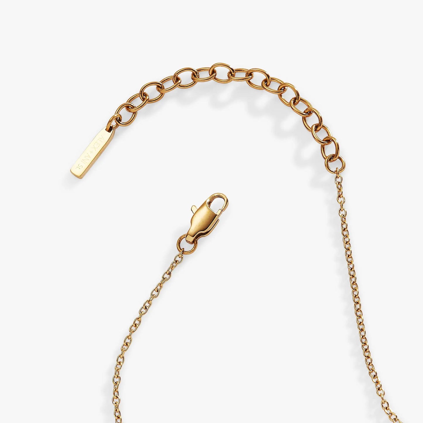 Triple Stone Crystal Inline Necklace by ALEX AND ANI in gold-tone with chunky link chain on Tampa Home & Garden Store