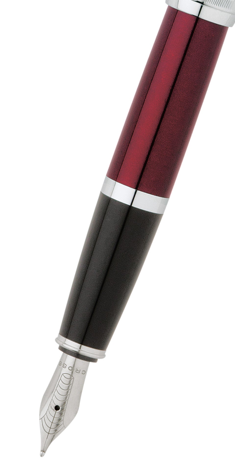 Bailey Red Lacquer Stainless Steel Medium Nib Fountain Pen by A.T. Cross on Tampa Home & Garden Store