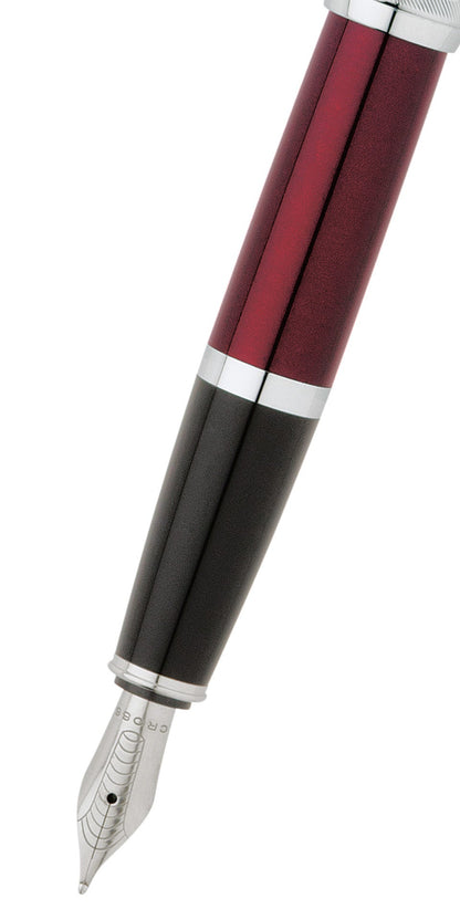 Bailey Red Lacquer Stainless Steel Medium Nib Fountain Pen by A.T. Cross on Tampa Home & Garden Store