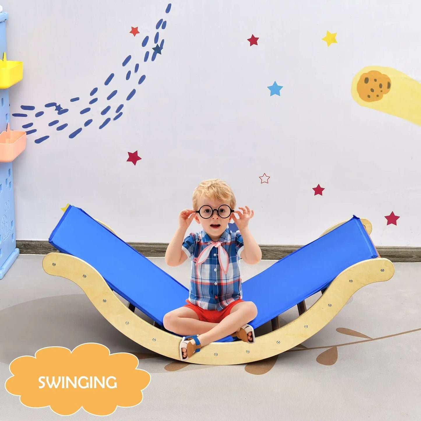 3-in-1 Wooden Arch Climber Set with Ramp Mat
