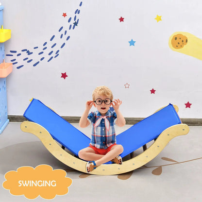 3-in-1 Wooden Arch Climber Set with Ramp Mat
