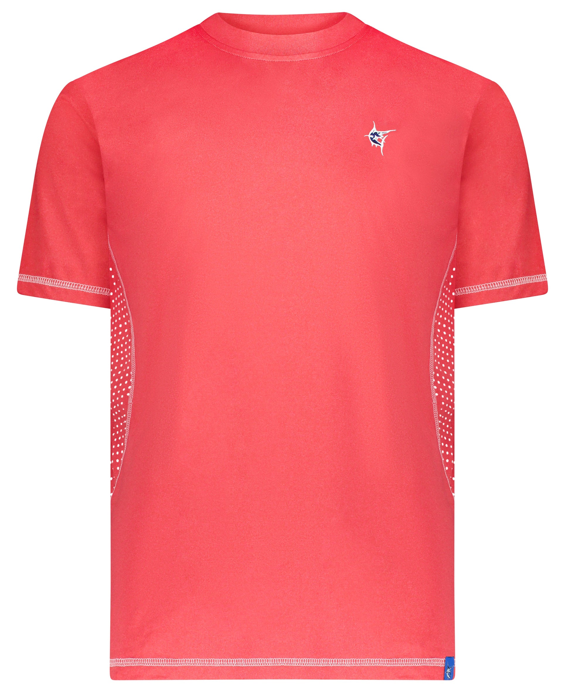 Grander Short Sleeve Performance Tee coral red with chest logo White Water Life on Tampa Home & Garden Store