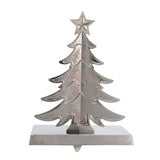 Polished Christmas Tree Stocking Hanger silver on white base The Country Christmas Loft on Tampa Home & Garden Store