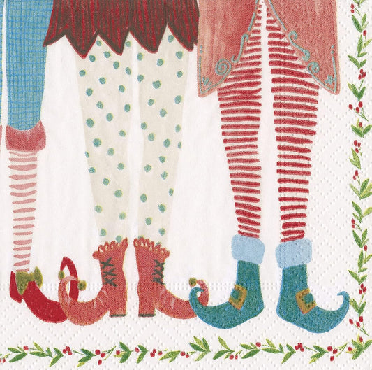 Chaussettes de lutin, serviettes de cocktail en papier