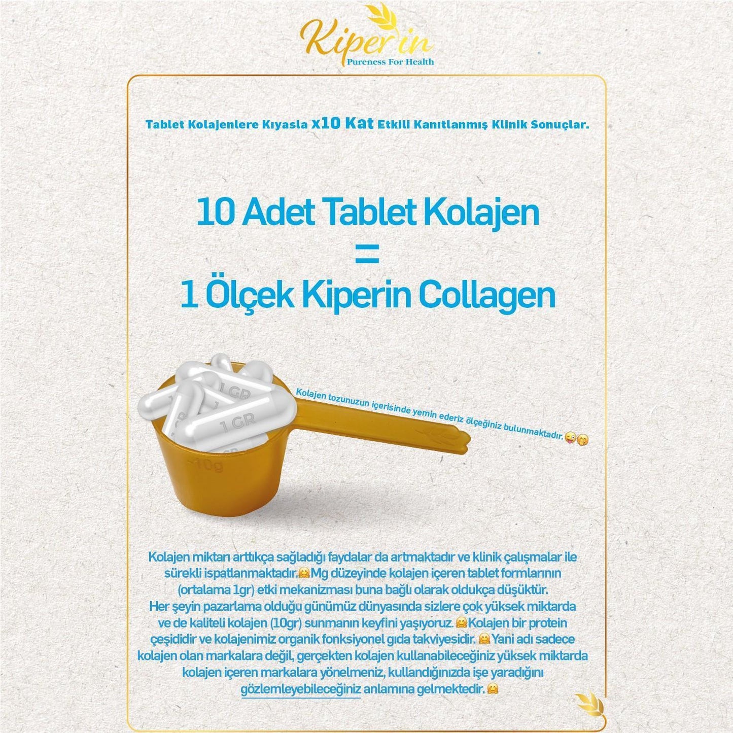 Kiperin Collagen Peptides capsules white 50-day supply, 500g, Beauty Care Bag on Tampa Home & Garden Store