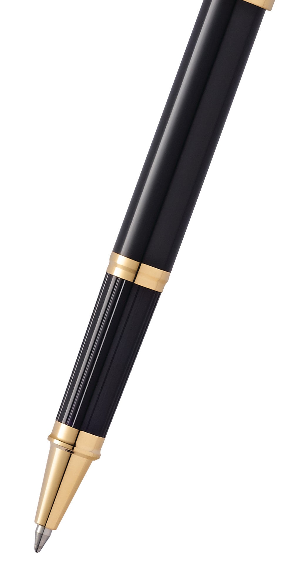 Century II Classic Black Rollerball Pen by A.T. Cross with lacquer barrel and gold trim on Tampa Home & Garden Store