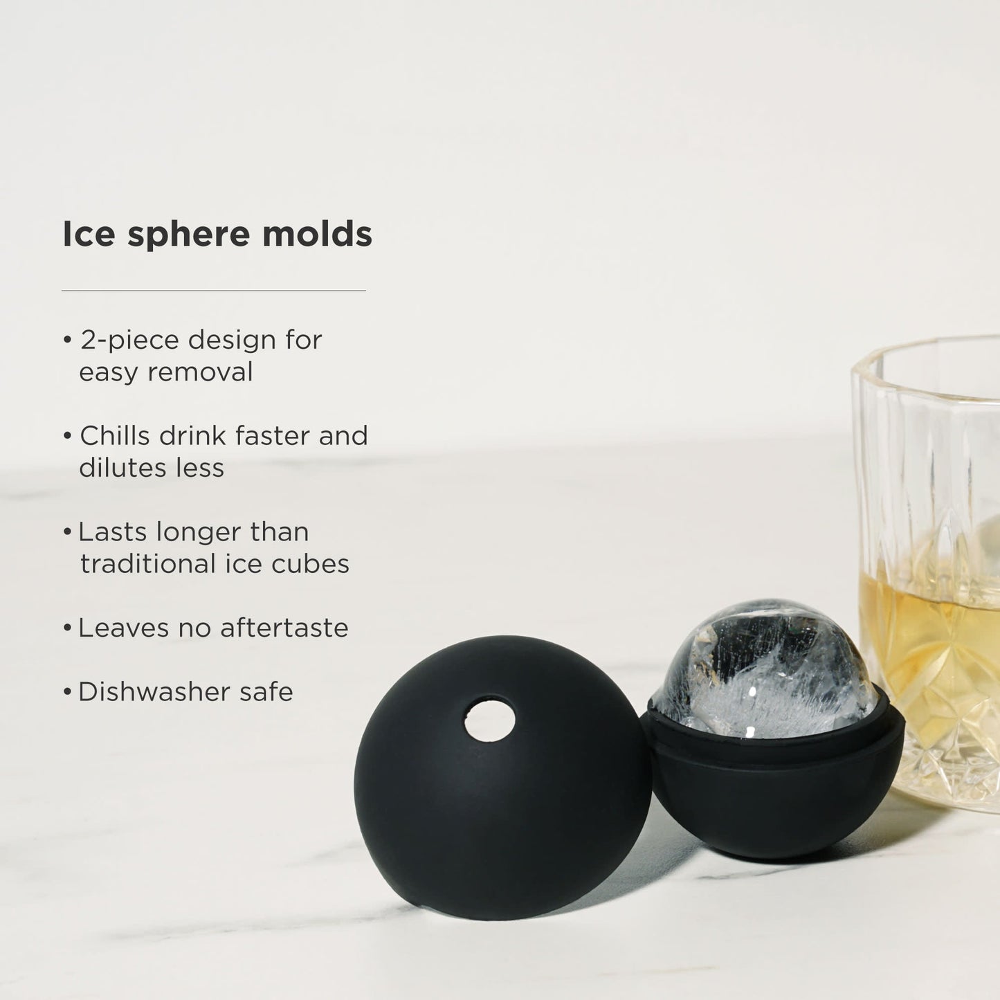 Crystal Whiskey Glasses and Ice Sphere Set