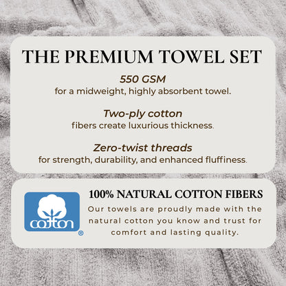 Luxury Combed Cotton and Ribbed Bath Towels
