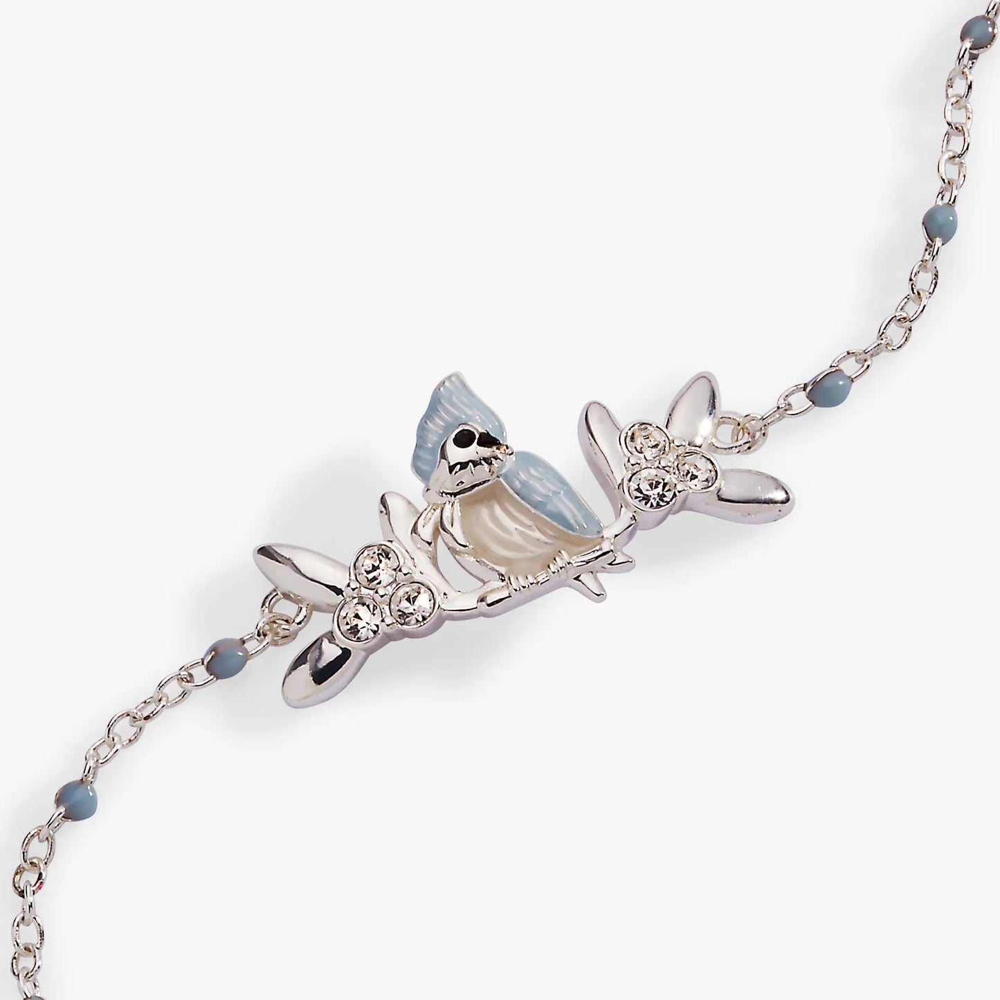 Tufted Titmouse Bird Bracelet with Crystals