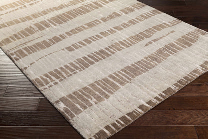 Turbeville Premium Area Carpet Rug in beige taupe with striped pattern Boutique Rugs on Tampa Home & Garden Store