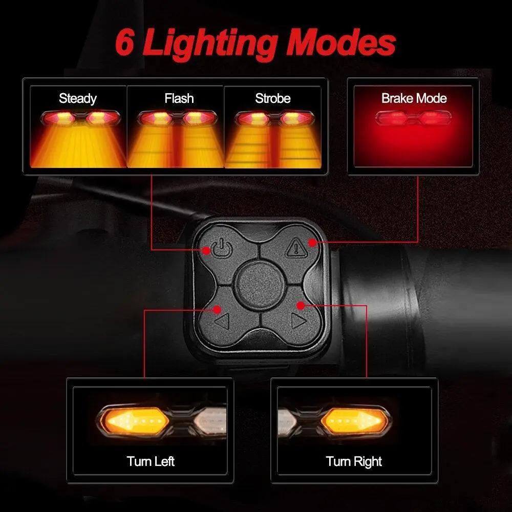 Turn Signals for Bicycle Tail Light USB Charging