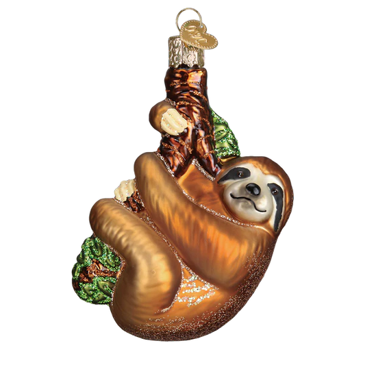 Sloth Glass Ornament - Tampa Home & Garden Store