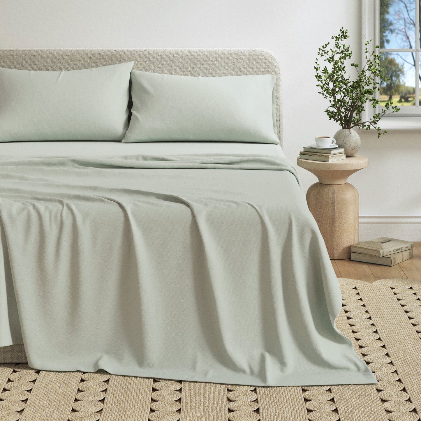 Heathered Jersey and Cotton Blend Bed Sheets