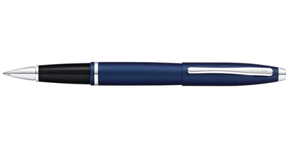 Calais Matte Midnight Blue Rollerball Pen by Cross with black grip and silver trim on Tampa Home & Garden Store