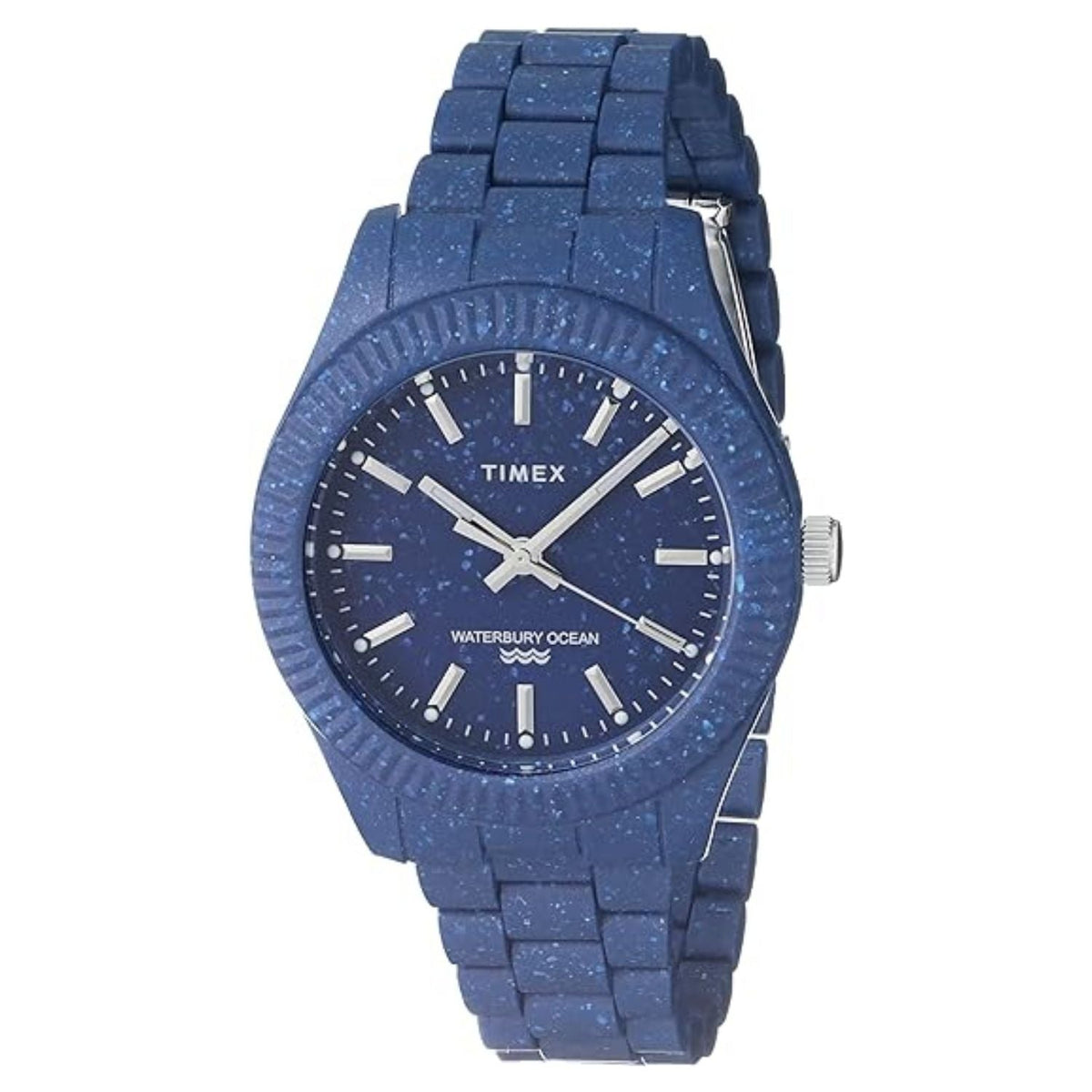 Timex Waterbury Ocean blue speckled stainless steel men's watch on Tampa Home & Garden Store