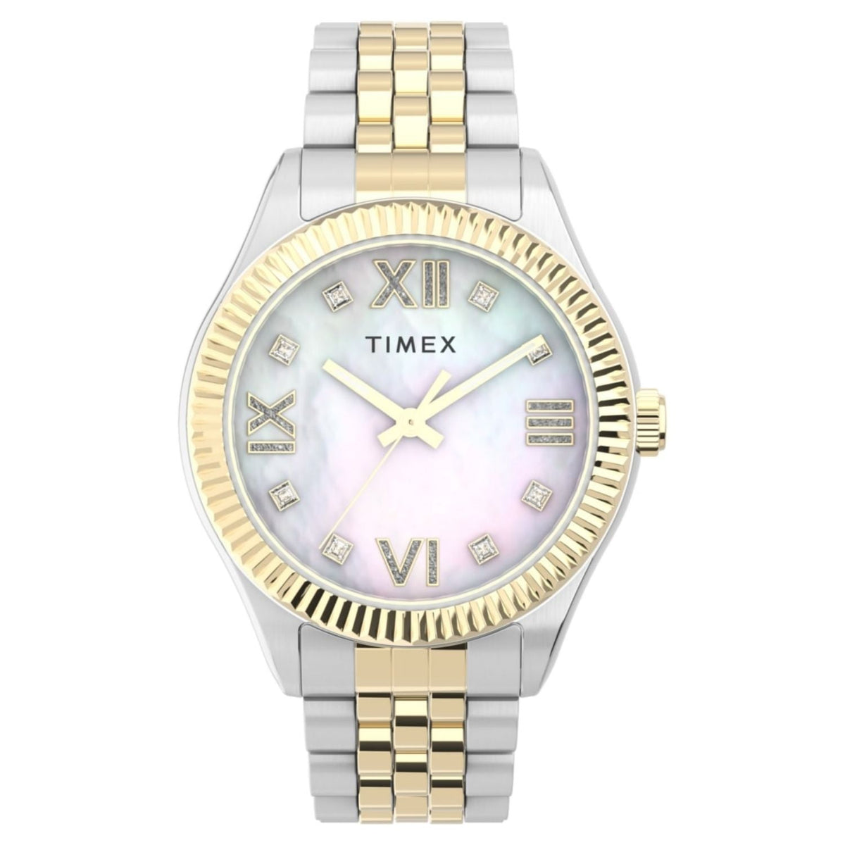 Timex women's classic watch with two-tone gold/silver bracelet and mother-of-pearl dial on Tampa Home & Garden Store