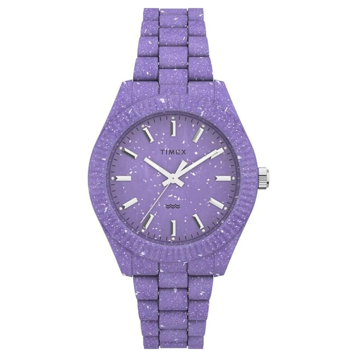 Watch Timex purple speckled bracelet, women's classic style with silver hands on Tampa Home & Garden Store