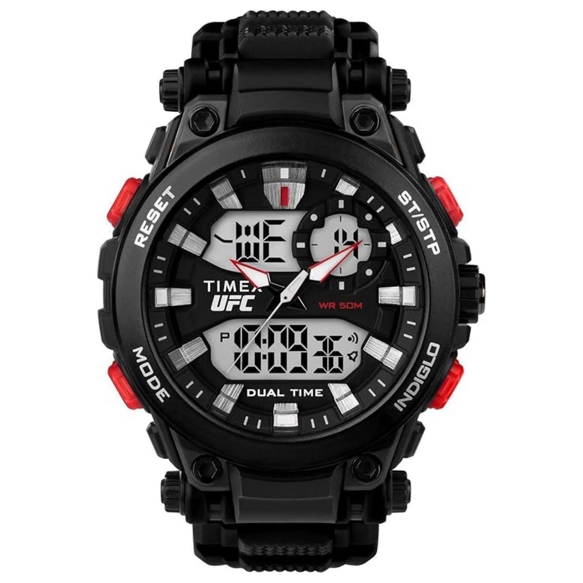 Timex New Arrivals Men's Classic watch, black case with red pushers and digital-analog dial on Tampa Home & Garden Store
