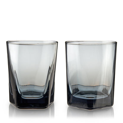 Hexagonal Crystal Double Old Fashioned Glass Set