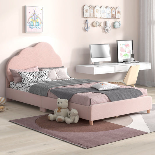 Twin Bed Frame with Height-Adjustable Headboard and Sturdy Wooden Slats - Tampa Home & Garden Store