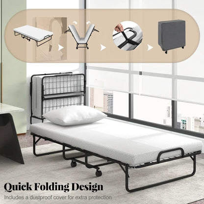 Folding Guest Bed with Memory Foam Mattress