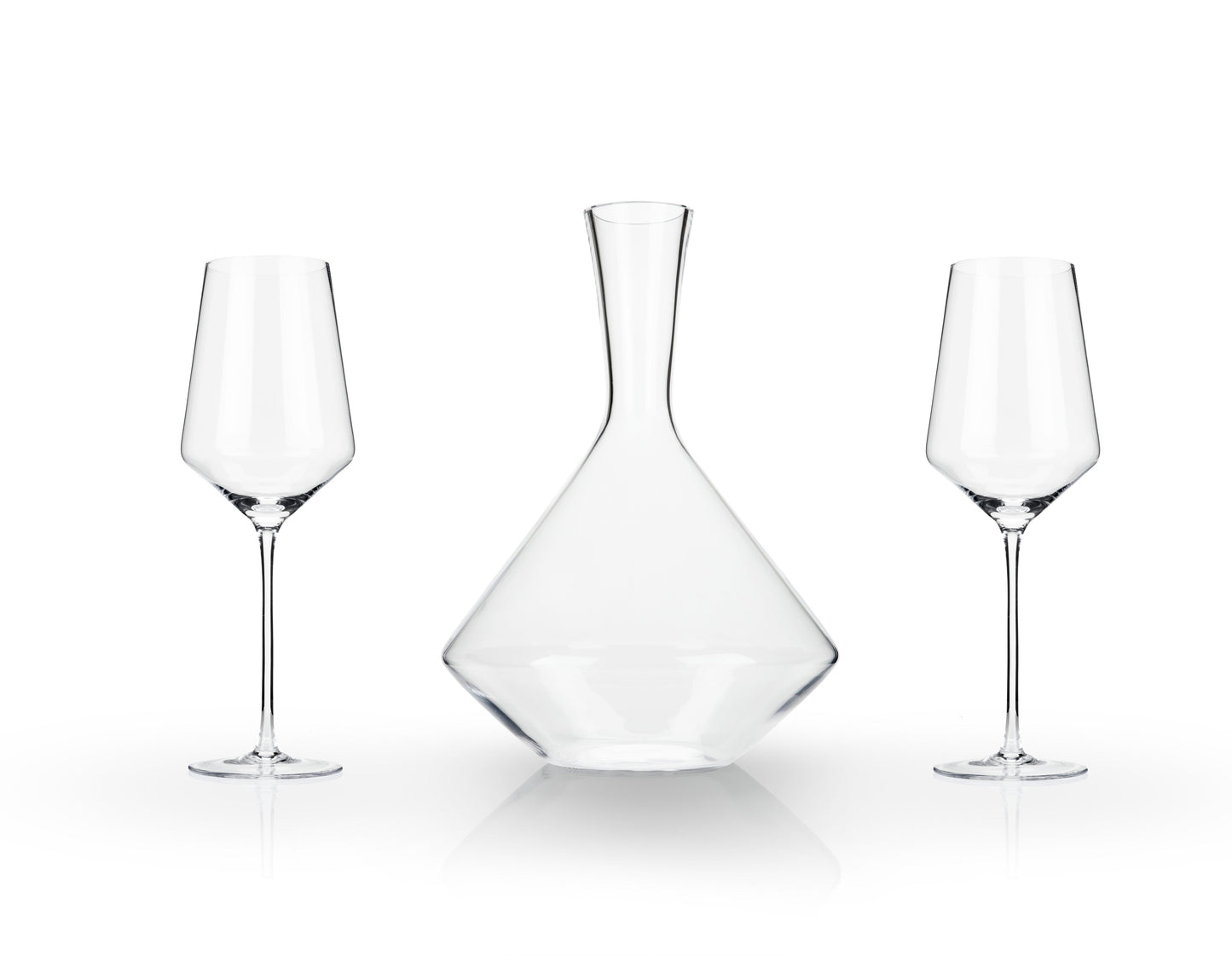 Raye Angled Crystal Wine Glass and Decanter Set