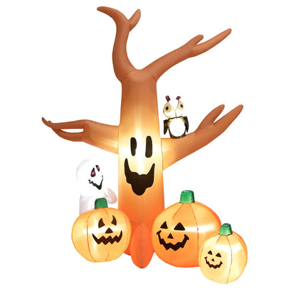 8 ft Halloween inflatable dead tree with LED lights, orange trunk and pumpkins DirectDeals on Tampa Home & Garden Store