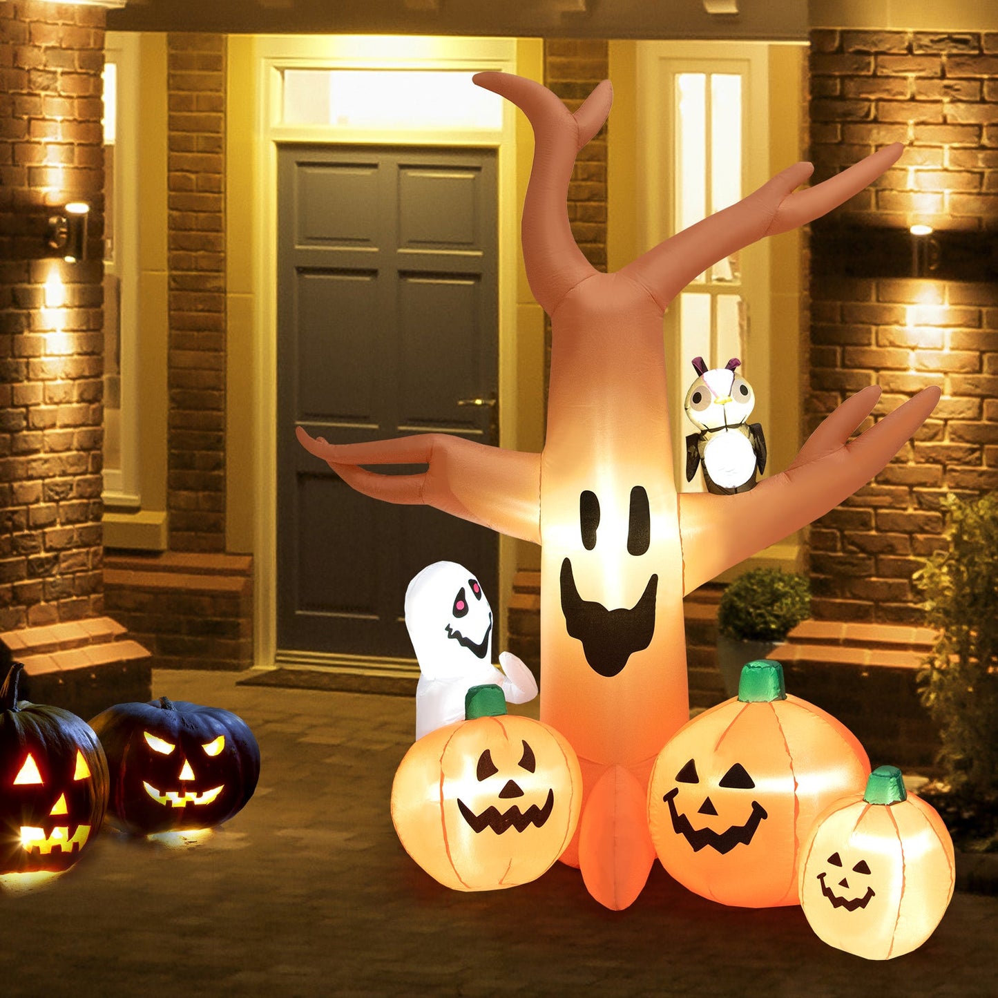 8 Feet Halloween Inflatable Dead Tree with LED Lights DirectDeals pumpkins glow Halloween decor on Tampa Home & Garden Store