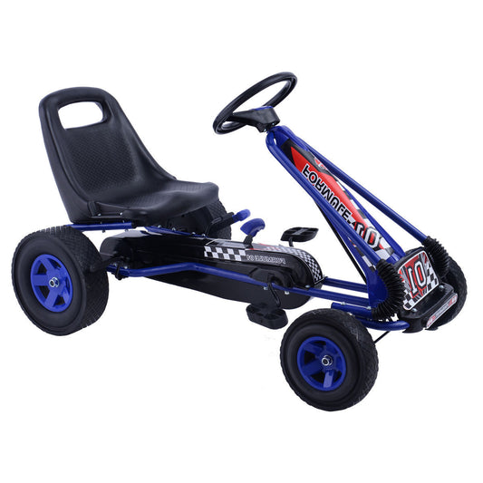 4 Wheels Kids Ride On Pedal Powered Bike Go Kart Racer Car Outdoor Play Toy-Blue - Tampa Home & Garden Store