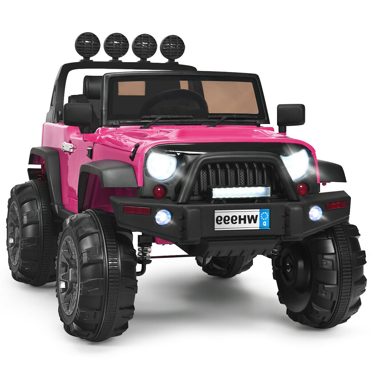 12V Kids Ride On Truck with Remote Control and Double Magnetic Door-Black