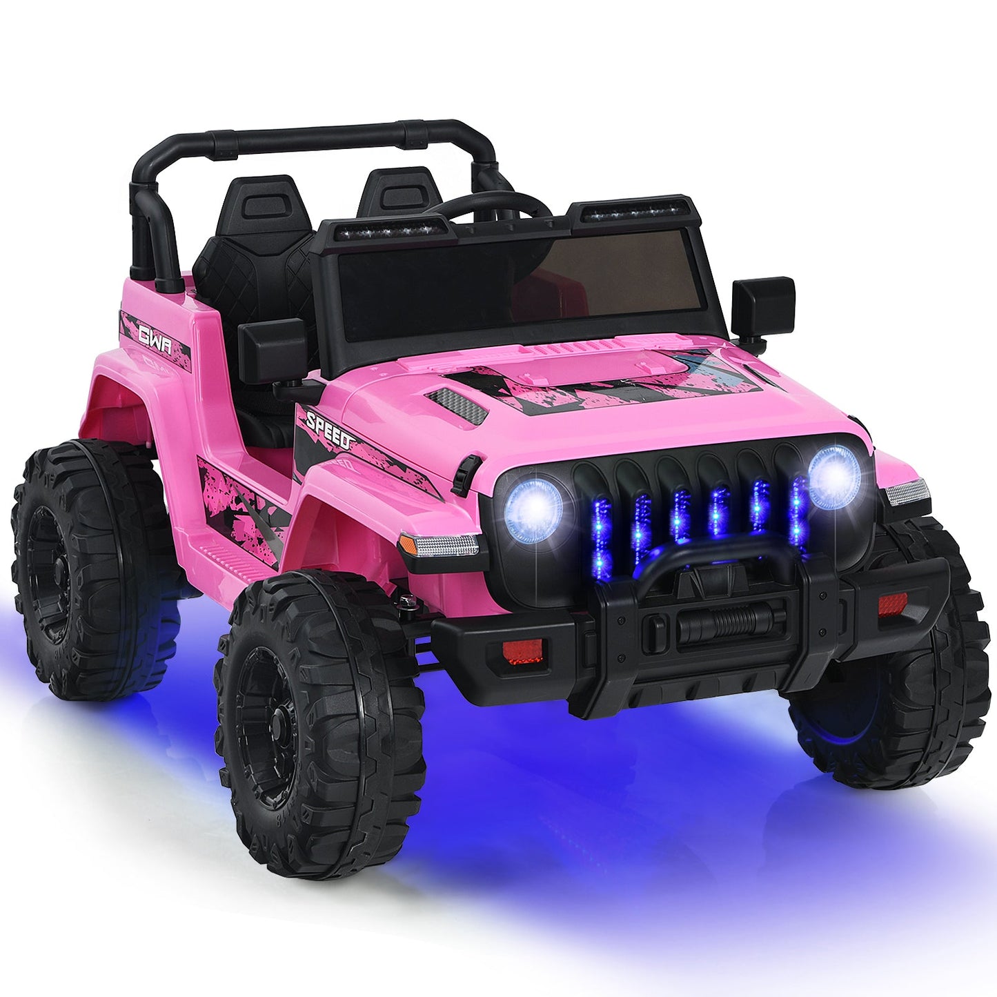 12V Kids Ride-on Jeep Car with 2.4 G Remote Control-Black & Green