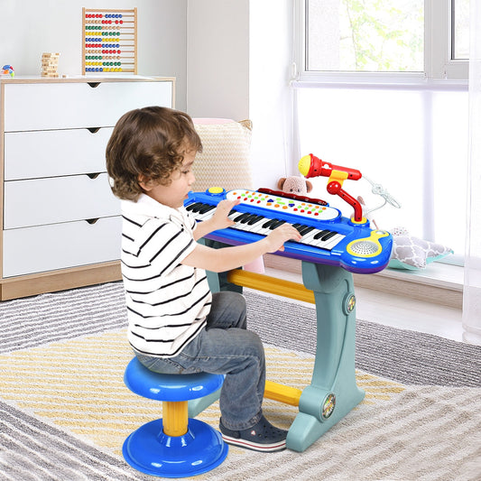 37 Key Electronic Keyboard Kids Toy Piano-Blue - Tampa Home & Garden Store