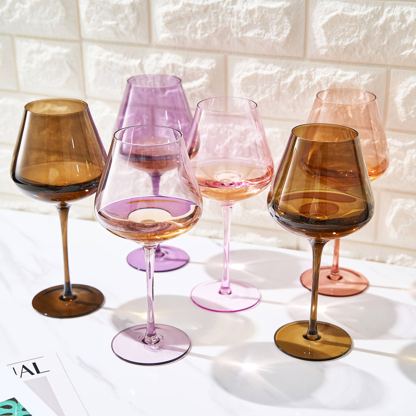 Stagioni Stemmed Wine Glasses and Fall Leaves
