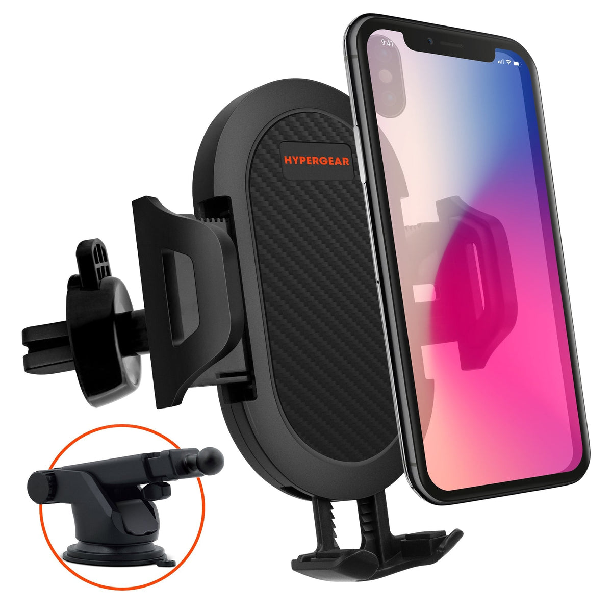 3-in-1 phone mount kit Hypergear car mount with suction cup and grip for mobile phones on Tampa Home & Garden Store